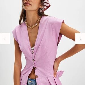 Free People Dylan Vest Top Pink